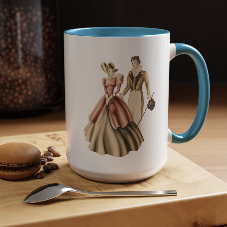 Vintage Romantic Portrait Mug - Couple Walking | 1940s Turner Art