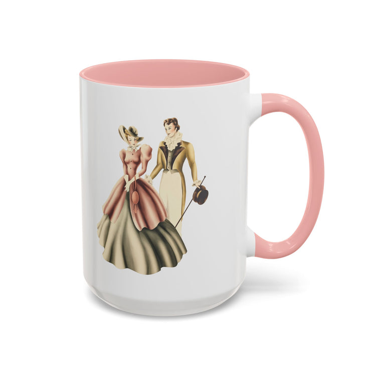 Vintage Romantic Portrait Mug - Couple Walking | 1940s Turner Art