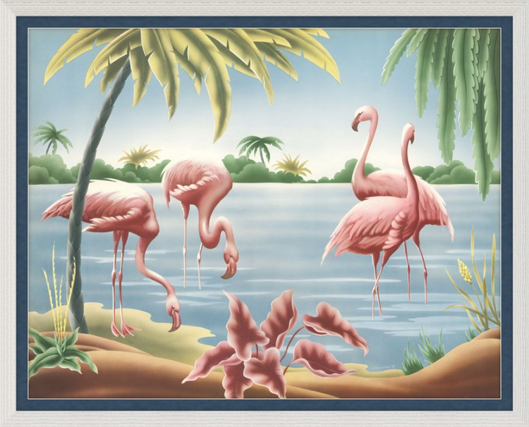 Custom Framed Turner Flamingo | Premium Giclee Print | Vintage Bird Lithograph