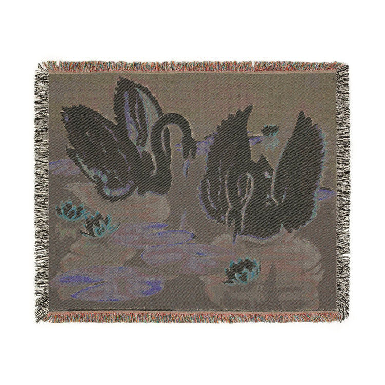 Turner Swans and Lillies Woven Blanket | Print-on-Demand Tapestry Throw