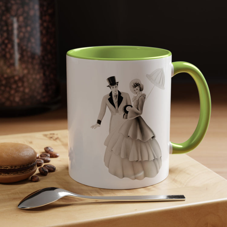 Vintage Romantic Portrait Mug - Couple with Parasol| 1940s Turner Art