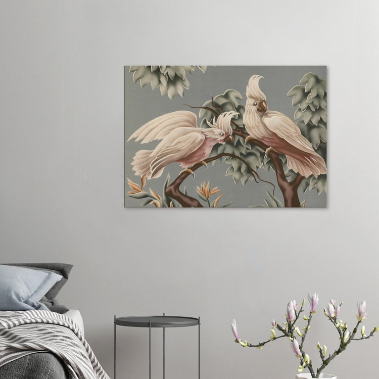 Turner White Cockatoos Wrap-Around Canvas Print | Vintage Tropical Bird Wall Art