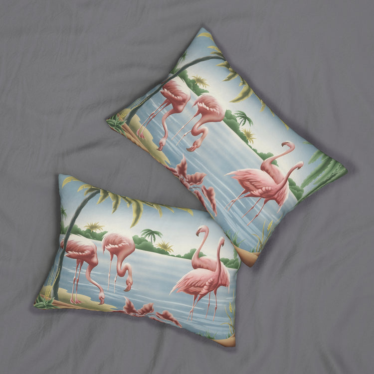 Turner Flamingo Lumbar Pillow | Print-on-Demand Decorative Pillow