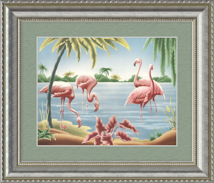 Custom Framed Turner Flamingo | Premium Giclee Print | Vintage Bird Lithograph