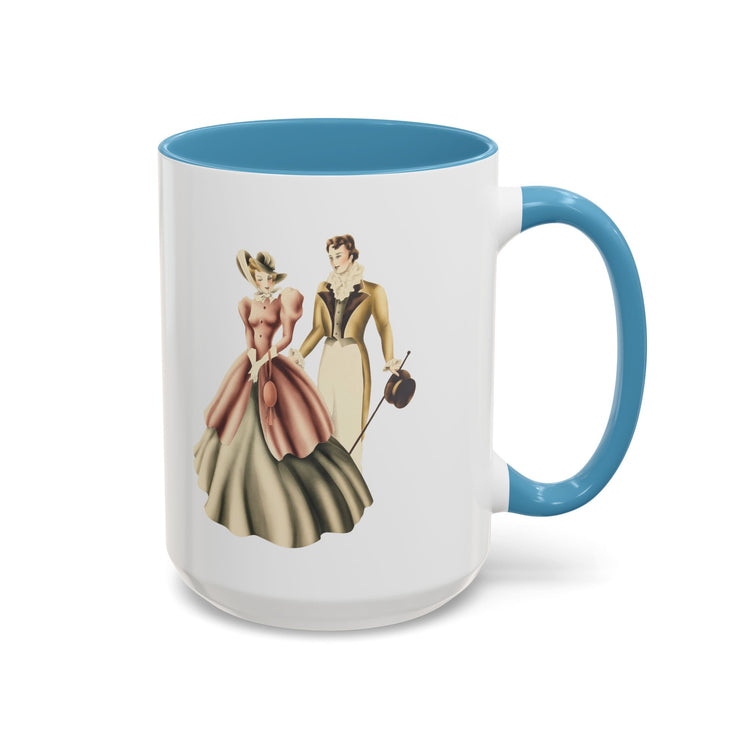 Vintage Romantic Portrait Mug - Couple Walking | 1940s Turner Art