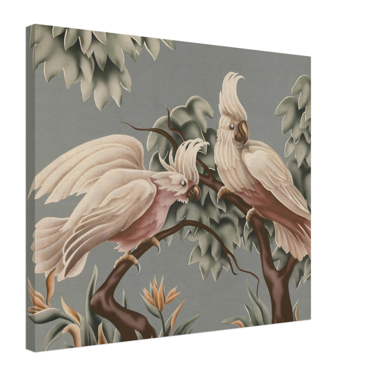 Turner White Cockatoos Wrap-Around Canvas Print | Vintage Tropical Bird Wall Art
