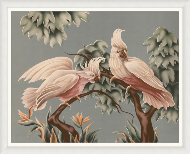 Custom Framed Turner White Cockatoos | Premium Giclee Print | Vintage Bird Lithograph