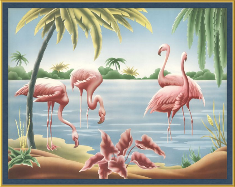 Custom Framed Turner Flamingo | Premium Giclee Print | Vintage Bird Lithograph