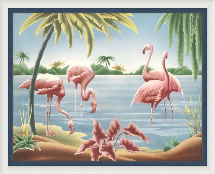 Custom Framed Turner Flamingo | Premium Giclee Print | Vintage Bird Lithograph