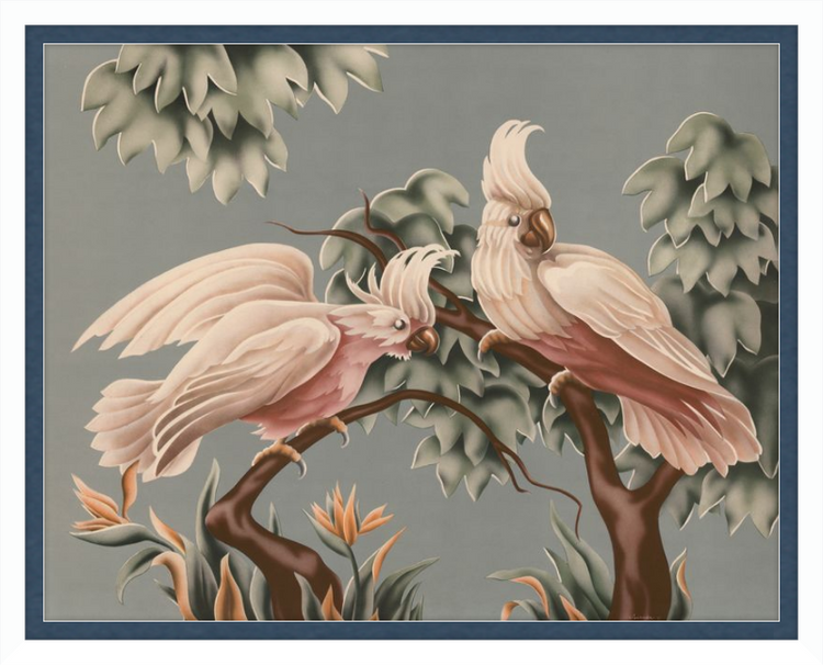 Custom Framed Turner White Cockatoos | Premium Giclee Print | Vintage Bird Lithograph