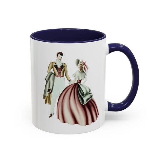 Vintage Romantic Portrait Mug - Couple Facing | 1940s Turner Art