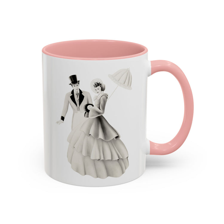 Vintage Romantic Portrait Mug - Couple with Parasol| 1940s Turner Art
