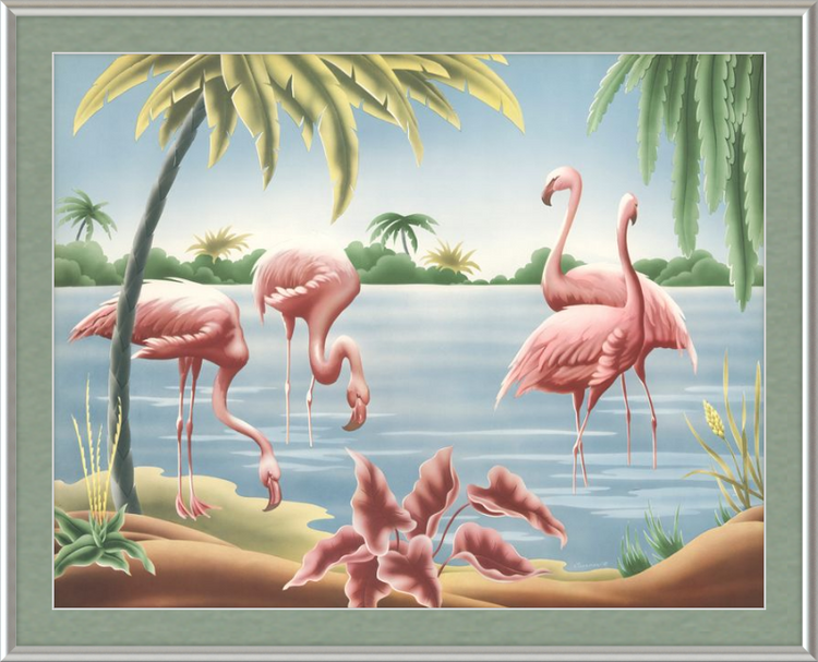 Custom Framed Turner Flamingo | Premium Giclee Print | Vintage Bird Lithograph