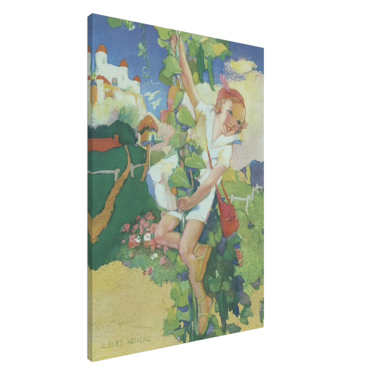 Jack and the Beanstalk by Albert Hencke | Vintage Nursery Art Print | Canvas Print