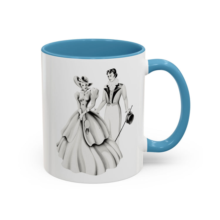 Vintage Romantic Portrait Mug - Couple Walking B&W | 1940s Turner Art