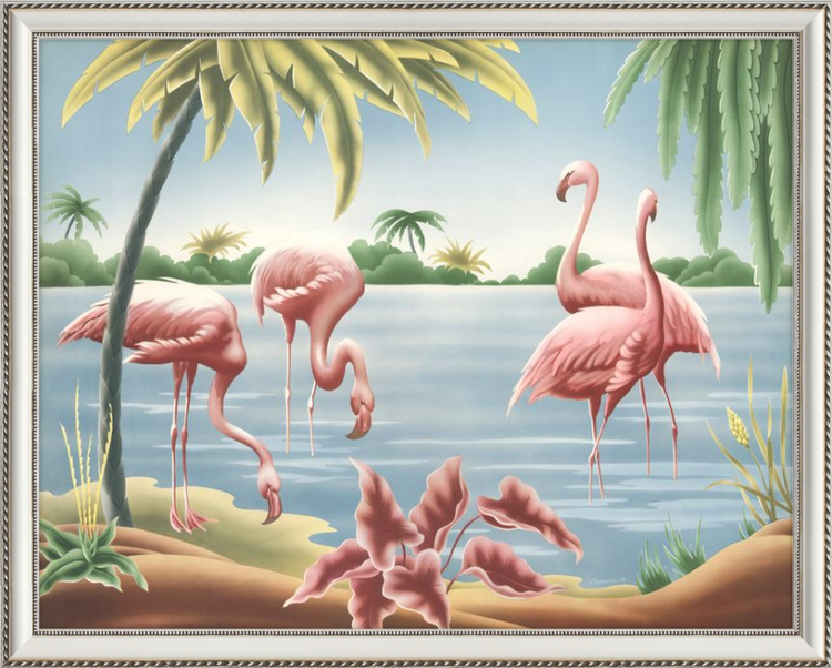 Custom Framed Turner Flamingo | Premium Giclee Print | Vintage Bird Lithograph