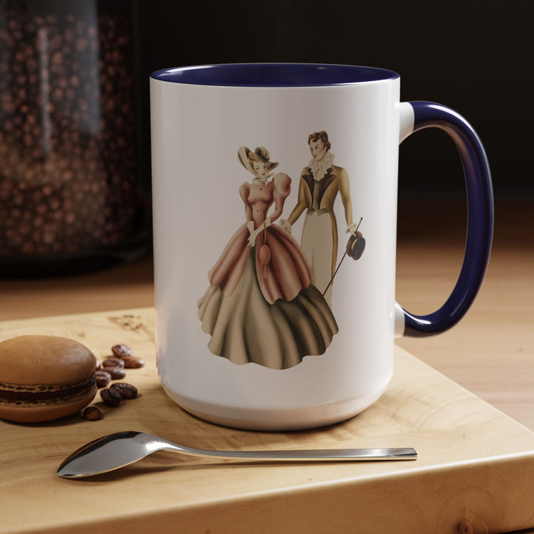 Vintage Romantic Portrait Mug - Couple Walking | 1940s Turner Art