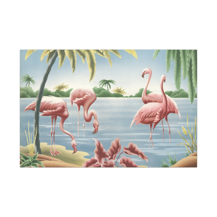 Turner Flamingo Canvas | A.T. Toran 1950s Print Reproduction | Stretched Matte Canvas