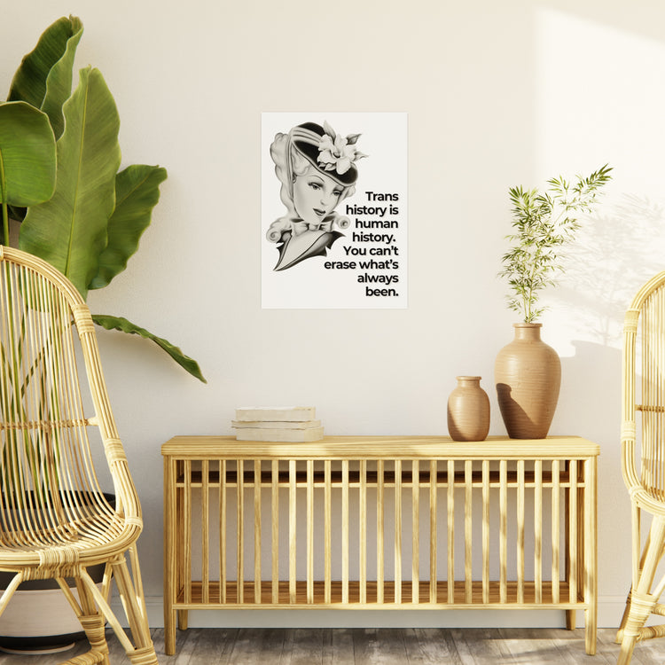 Trans History is Human History Protest Sign | Pro-Trans Rights Poster | Activism Art Print | Social Justice Wall Art | Rally Demonstration Decor