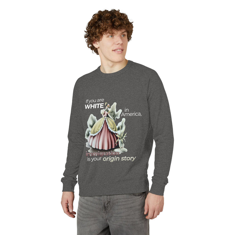 "If You Are White in America, Immigration Is Your Origin Story" Vintage Portrait Crewneck