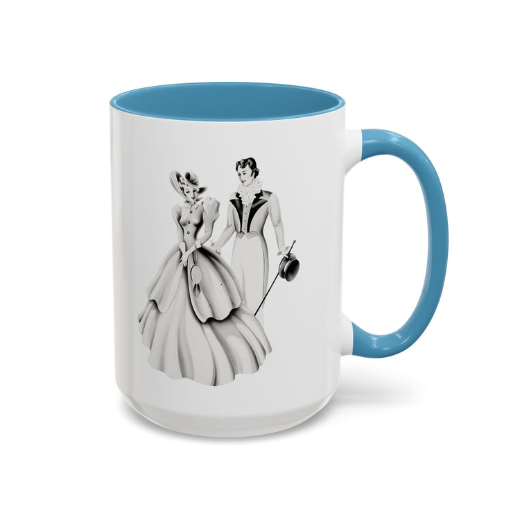 Vintage Romantic Portrait Mug - Couple Walking B&W | 1940s Turner Art