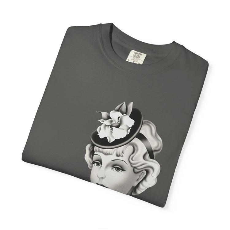 "Femme is Not Fragile" Vintage Portrait Tee | Queer Femme Pride | Garment-Dyed Heavyweight Crewneck