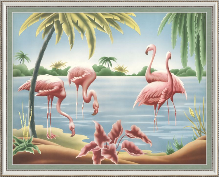 Custom Framed Turner Flamingo | Premium Giclee Print | Vintage Bird Lithograph