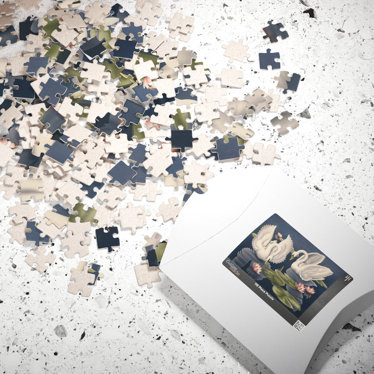 Turner Swans and Lillies Jigsaw Puzzle — Vintage Swans, Lily Pads & Pink Lotus (110/252/520/1014 pcs)