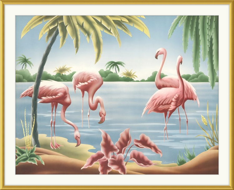 Custom Framed Turner Flamingo | Premium Giclee Print | Vintage Bird Lithograph