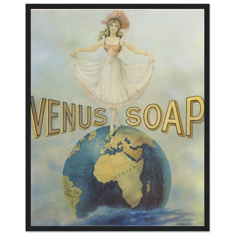 Venus Soap | Wooden Framed Poster | Vintage Advertising Art