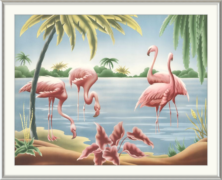 Custom Framed Turner Flamingo | Premium Giclee Print | Vintage Bird Lithograph