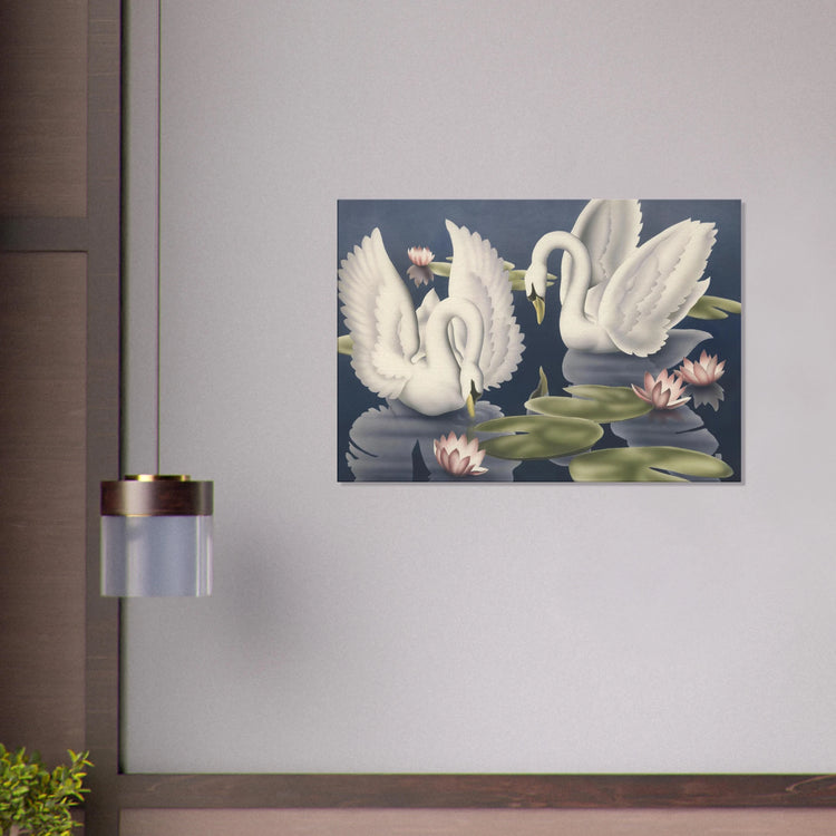 Turner Swans and Lillies Wrap-Around Canvas Print | Vintage Bird Wall Art