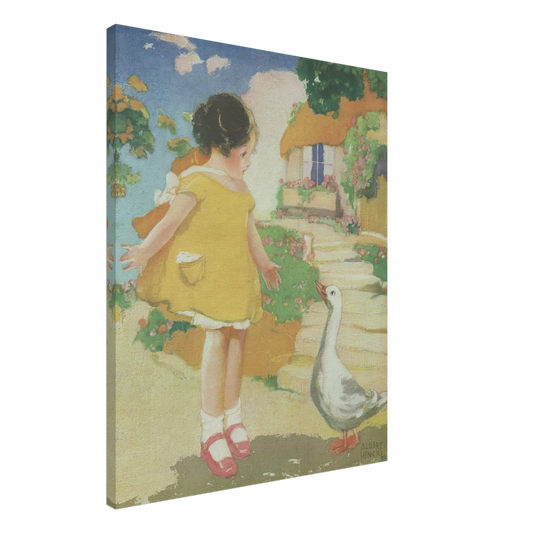 Goosy Goosy Gander by Albert Hencke | Vintage Nursery Art Print | Canvas Print