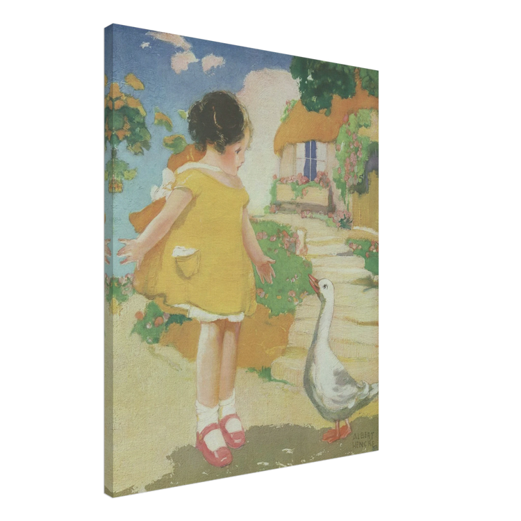 Goosy Goosy Gander by Albert Hencke | Vintage Nursery Art Print | Canvas Print