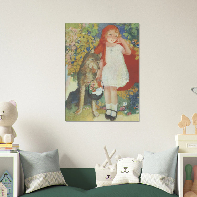 Red Riding Hood by Albert Hencke | Vintage Nursery Art Print | Canvas Print