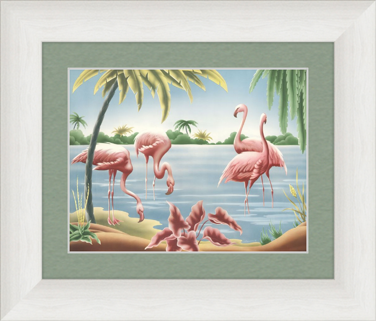 Custom Framed Turner Flamingo | Premium Giclee Print | Vintage Bird Lithograph