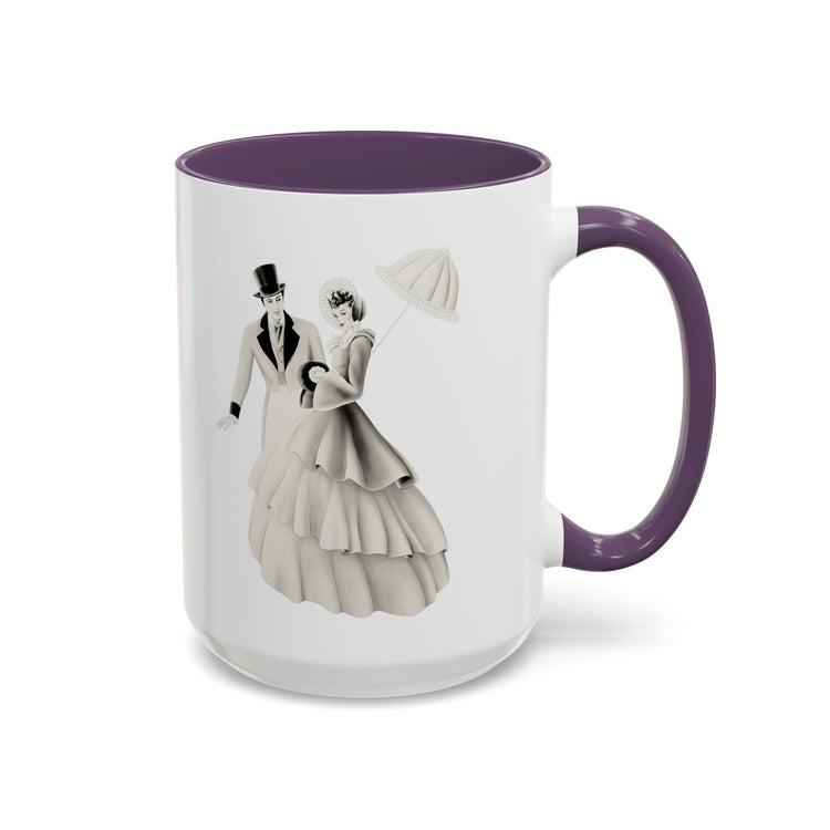 Vintage Romantic Portrait Mug - Couple with Parasol| 1940s Turner Art