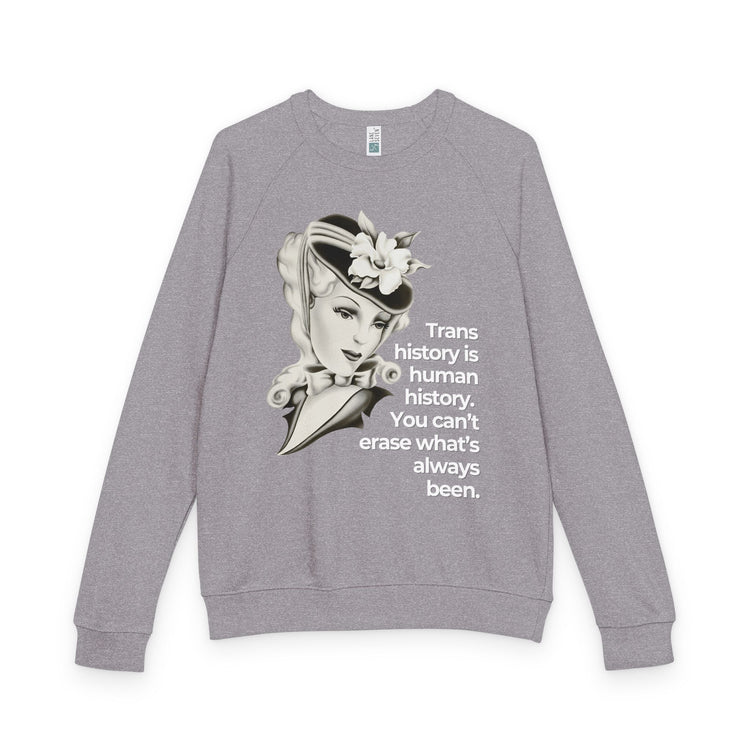 "Trans History is Human History" Vintage Portrait Crewneck | Trans Visibility | Sweatshirt