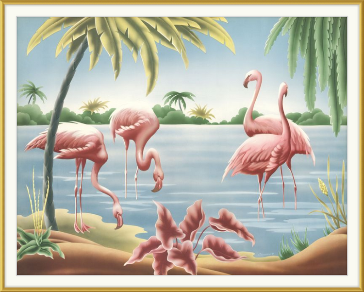 Custom Framed Turner Flamingo | Premium Giclee Print | Vintage Bird Lithograph