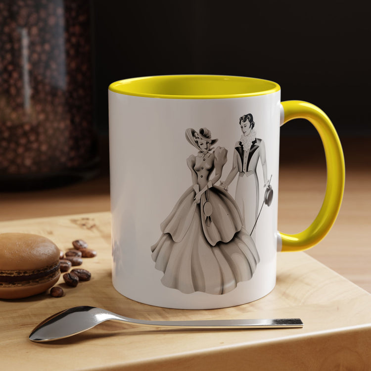 Vintage Romantic Portrait Mug - Couple Walking B&W | 1940s Turner Art