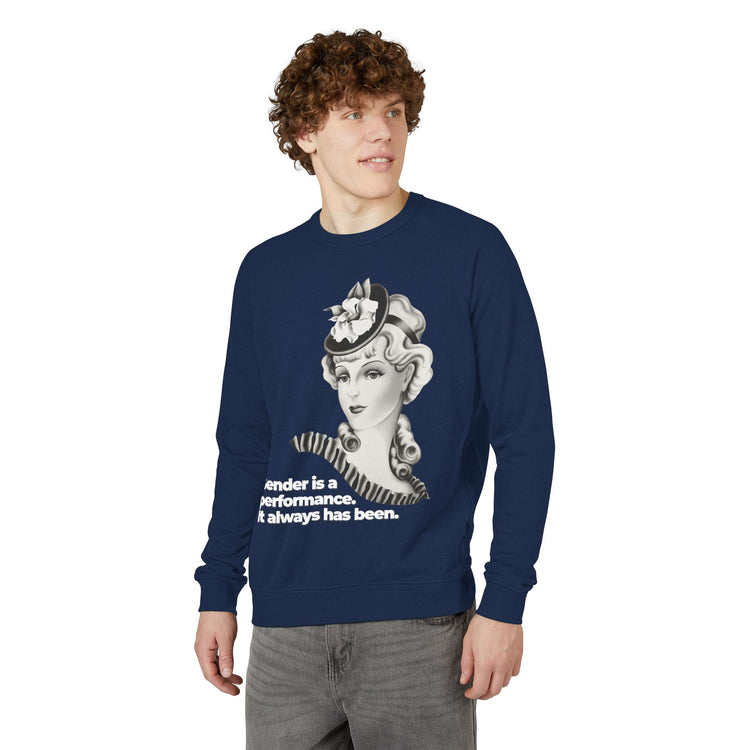 "Gender is a Performance" Vintage Portrait Crewneck | Trans History | Sweatshirt