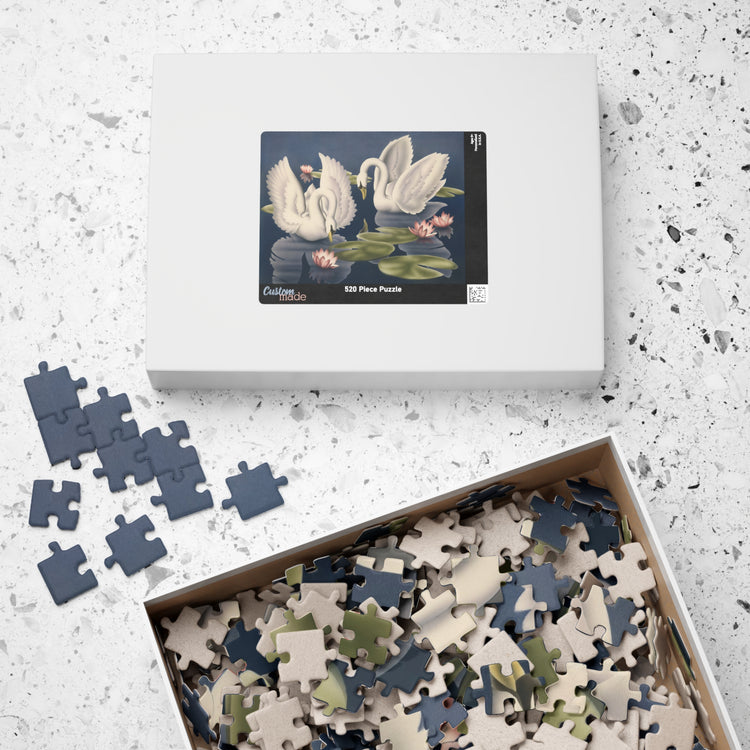 Turner Swans and Lillies Jigsaw Puzzle — Vintage Swans, Lily Pads & Pink Lotus (110/252/520/1014 pcs)