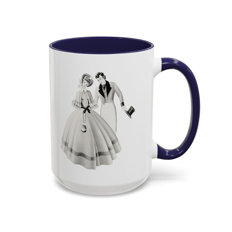 Vintage Romantic Portrait Mug - Couple with Top Hat | 1940s Turner Art