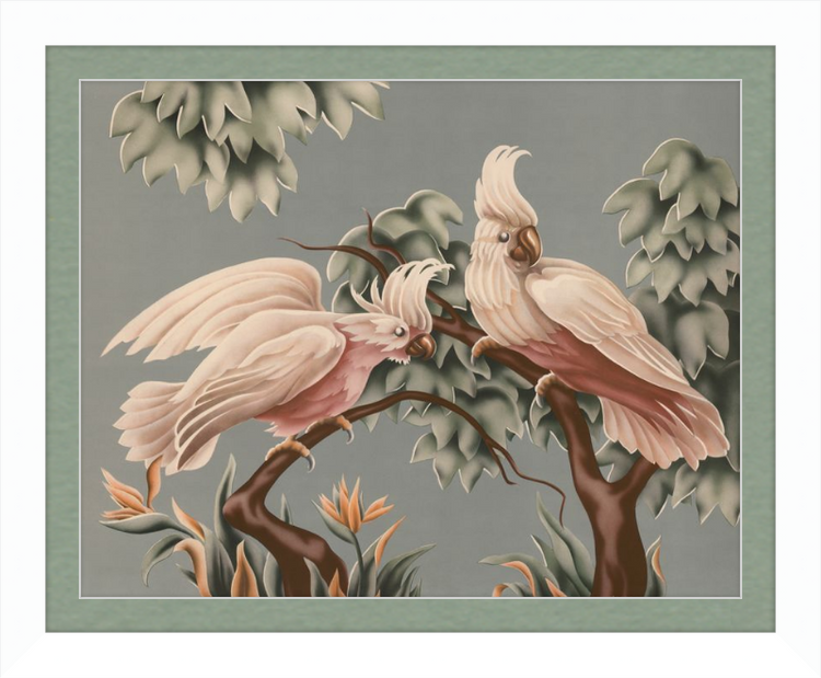 Custom Framed Turner White Cockatoos | Premium Giclee Print | Vintage Bird Lithograph