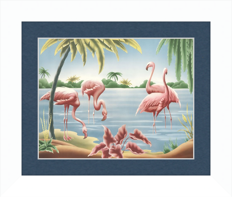Custom Framed Turner Flamingo | Premium Giclee Print | Vintage Bird Lithograph