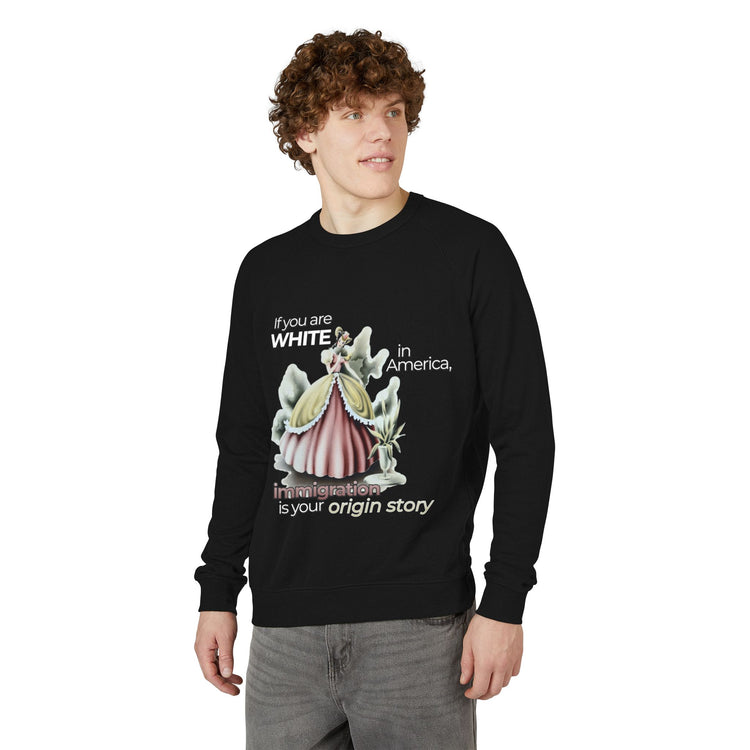 "If You Are White in America, Immigration Is Your Origin Story" Vintage Portrait Crewneck