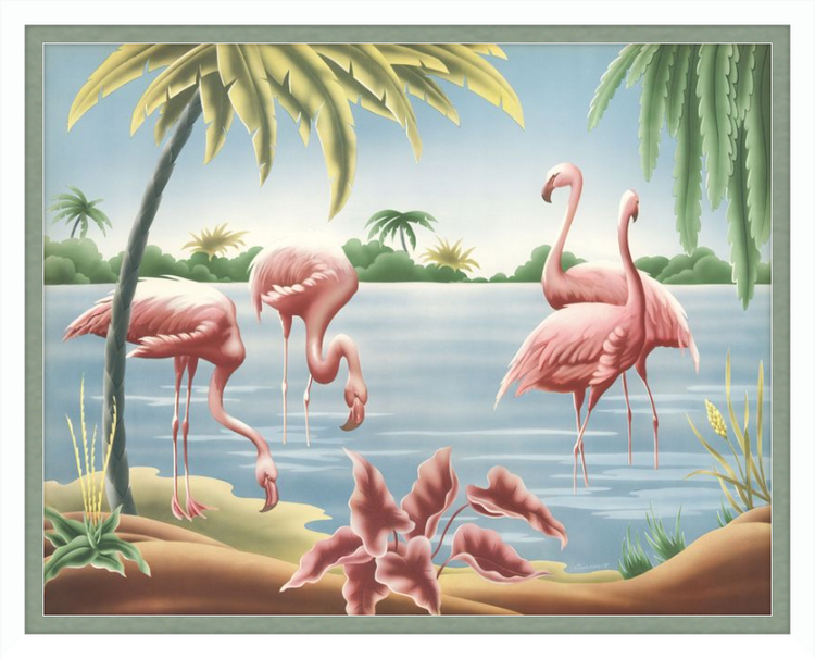 Custom Framed Turner Flamingo | Premium Giclee Print | Vintage Bird Lithograph
