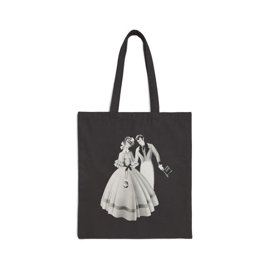 Vintage Romantic Portrait Tote Bag - Couple with Top Hat | 1940s Turner Art