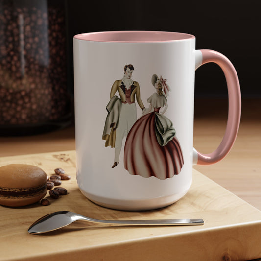 Vintage Romantic Portrait Mug - Couple Facing | 1940s Turner Art
