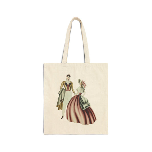 Vintage Romantic Portrait Tote Bag - Couple Facing | 1940s Turner Art